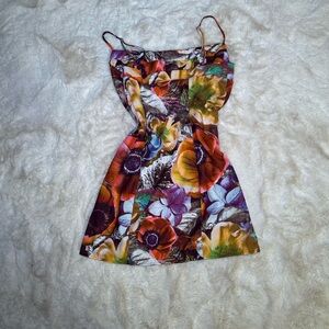 Urban Outfitters Strappy Floral Mini Slip Dress